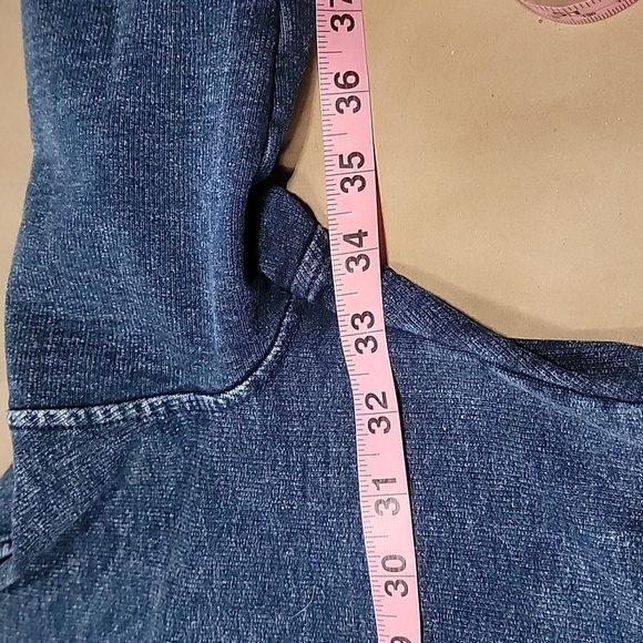 Lumiere Size M Denim Look Pullover Sweatshirt Style Top, Drop Sleeve, EUC - Picture 8 of 12